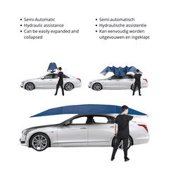Car parasol – Mobile carport for protection against rain and sun